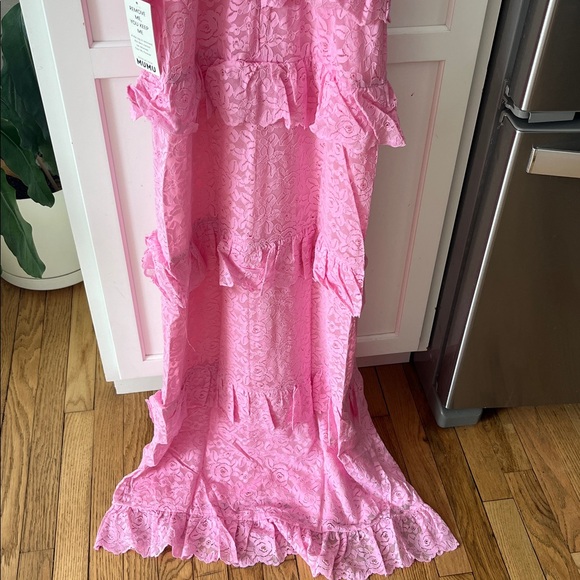 SHOW ME YOUR MUMU PINK MONIQUE LACE TIER MAXI DRESS NWT SZ M - Picture 7 of 8